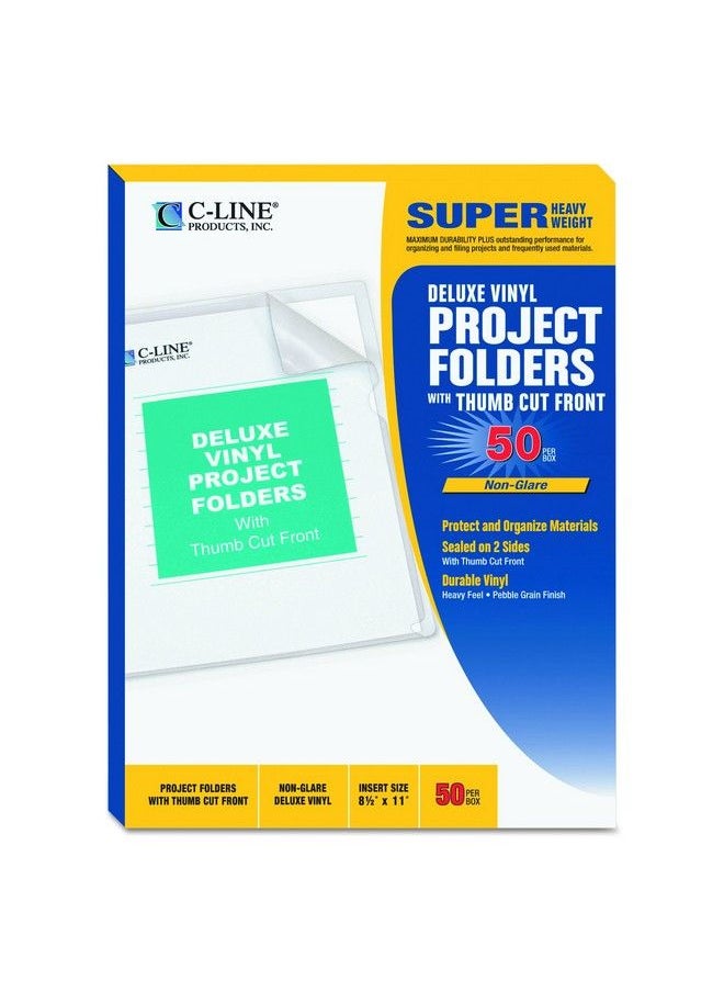 C-Line - Deluxe Super Heavyweight Nonglare Vinyl Project Folders Letter Size Clear 50 Per Box (62138) - Image 1