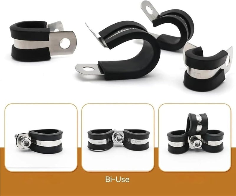 مجموعة مشابك كابلات من الفولاذ المقاوم للصدأ 25 قطعة 5 مقاسات للأنابيب والأسلاك السيارات - Image 4