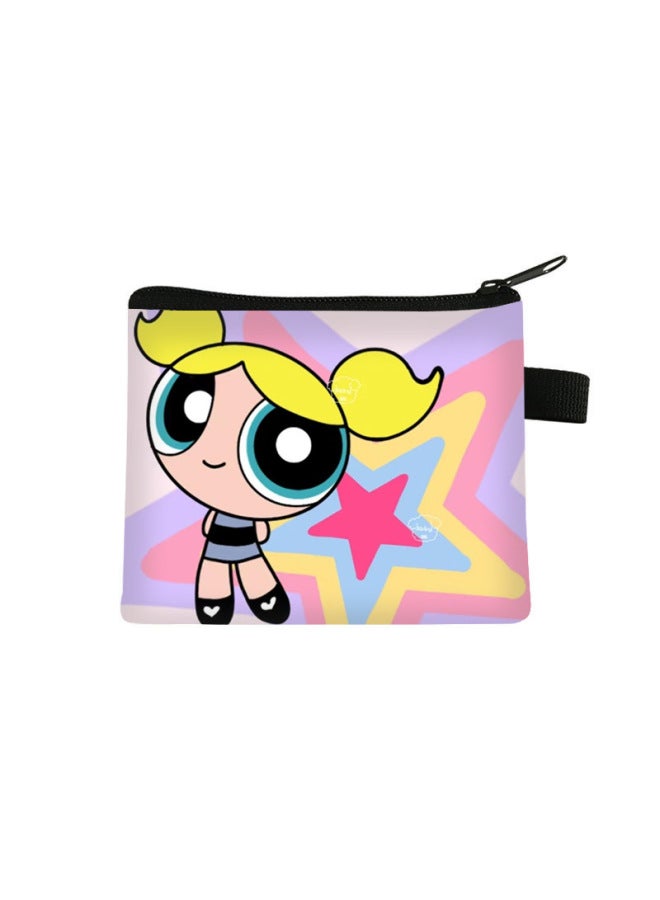 Powerpuff Girls Coin Purse Children's Cartoon Large-capacity Card Holder Student Mini Storage Bag Card Holder