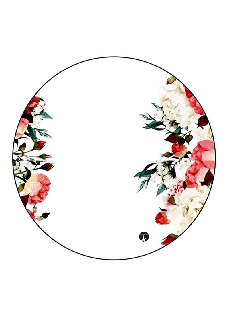 Flowers Printed Mouse Pad  Round  Multicolour