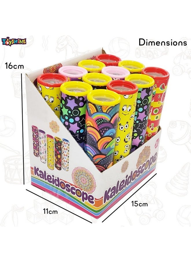 Toyshine Toyshine Pack of 12 Classic Kaleidoscopes Paper Tumble Wheel Magic Tin Tube Prism Lens Old Fashioned Vintage Toys for Kids Birthday Party Return Gifts - Multicolor  - Image 5