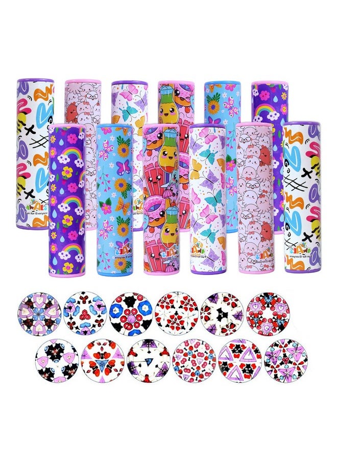 Toyshine Toyshine Pack of 12 Classic Kaleidoscopes Paper Tumble Wheel Magic Tin Tube Prism Lens Old Fashioned Vintage Toys for Kids Birthday Party Return Gifts - Multicolor  - Image 1