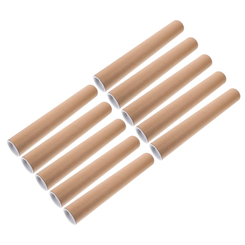 Reusable Kraft Paper Mailing Tubes 1 5 Inch X 12 Inch With Caps 10 Pack For Posters Artwork Storage - Image 2