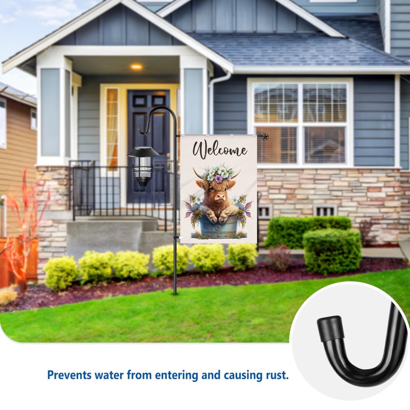 Ottsuls Garden Flag Stand, Heavy Duty Flag Pole Holder with Shepherd Hook for Yard Decoration, 60 INCH Sturdy Yard Flag Post Stake Outdoor Garden Flag Holder for 28''x40'' Flags (Without Flag) - Image 5