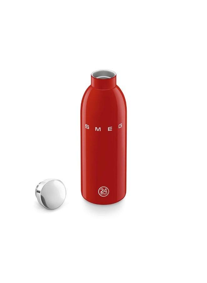 smeg زجاجة سمج 24 زجاجة كليما حرارية 500 مل، كوب قهوة للسفر، كوب مشروبات معزول مع غطاء مانع للتسرب، كوب قهوة يدوم طويلاً مع غطاء، ترمس قهوة للسفر أحمر - Image 4