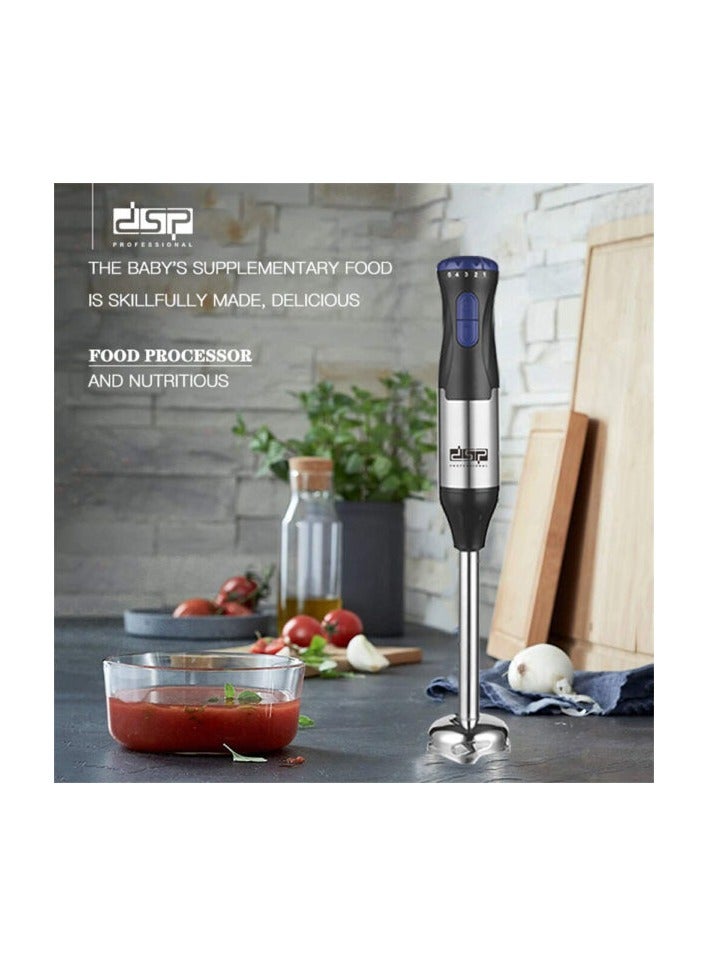 DSP DSP Hand Blender 4-in-1, 200W Power, Turbo Speed, Stepless Control, Stainless Steel Blades & Attachments, Easy Clean, Includes Chopper, Whisk, Cup, KM1092 - Image 2