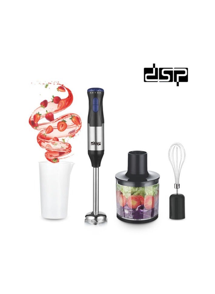 DSP DSP Hand Blender 4-in-1, 200W Power, Turbo Speed, Stepless Control, Stainless Steel Blades & Attachments, Easy Clean, Includes Chopper, Whisk, Cup, KM1092 - Image 1