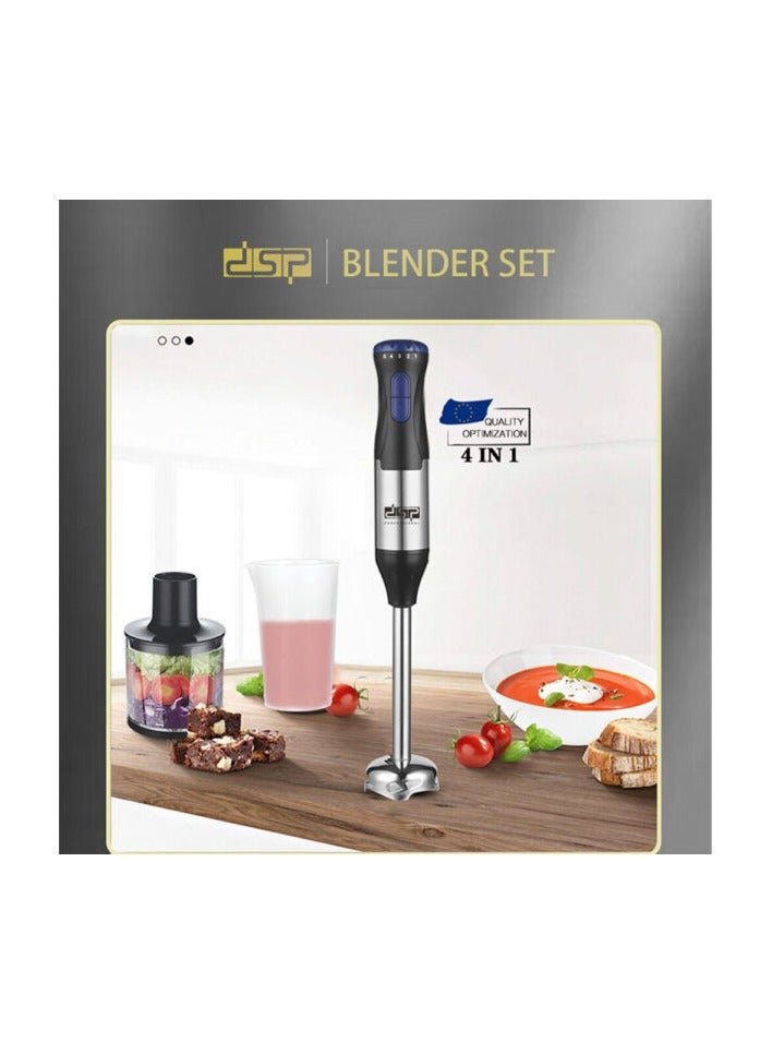 DSP DSP Hand Blender 4-in-1, 200W Power, Turbo Speed, Stepless Control, Stainless Steel Blades & Attachments, Easy Clean, Includes Chopper, Whisk, Cup, KM1092 - Image 4