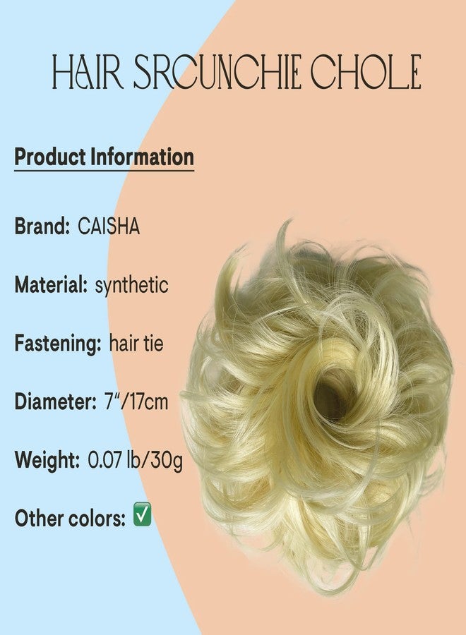 CAISHA Small Scrunchy Updo Hairpiece Ponytail Extensions Hair Tie White Blonde HG4a - Image 2