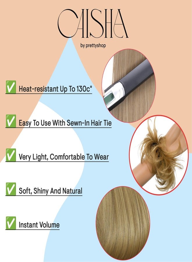 CAISHA Small Scrunchy Updo Hairpiece Ponytail Extensions Hair Tie White Blonde HG4a - Image 4