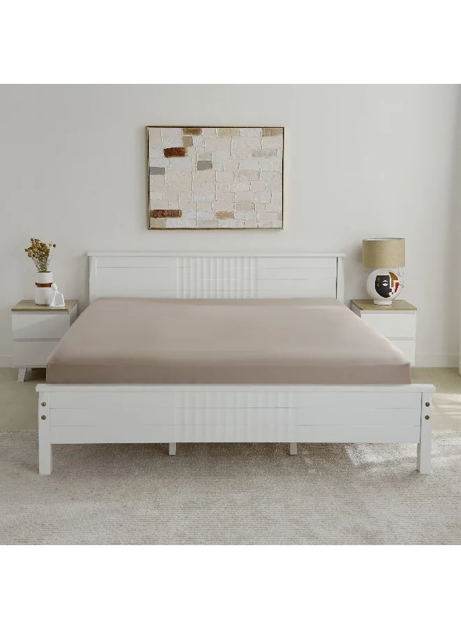Home Box Opulent Luxe Cotton Solid Queen Fitted Sheet - 150x200+40 cm