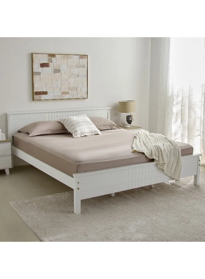 Home Box Opulent Luxe Cotton Solid Queen Fitted Sheet - 150x200+40 cm
