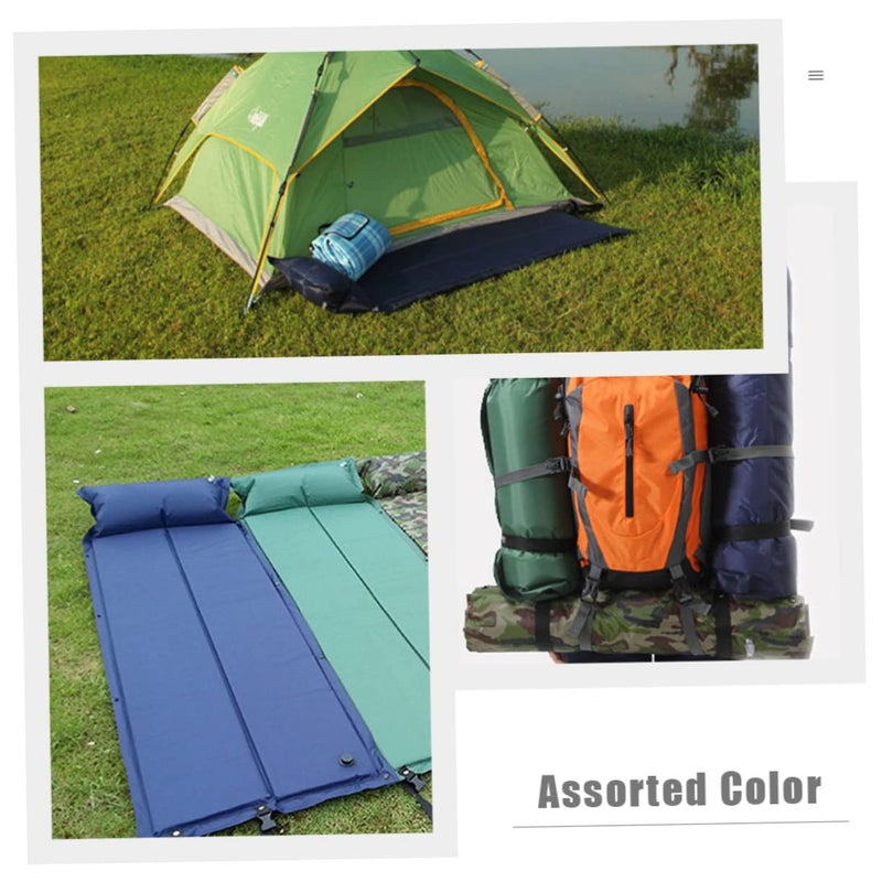 Portable Inflatable Camping Pad with Built in Pillow Heat Insulation Lightweight Sleeping Mat - Image 4