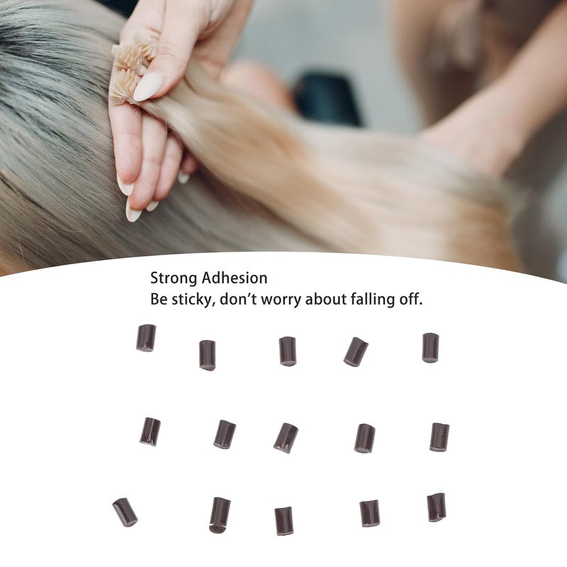 Glue 100g Granule Hair Extension Brown Fusion Italian Rebond Granules Beads with Strong Adhesion, Odorless Bonding for Home Salon Use and Multi Surface - Image 2