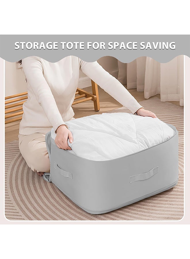 Ant Ultra Space Saving Self Compression Organizer, Heavy Duty Moving Bags, Storage Tote for Space Saving, Self Compressing Moving Clothes Organizer Bags for Comforters Clothes Bedding (Grey, X-Large)  - Image 4