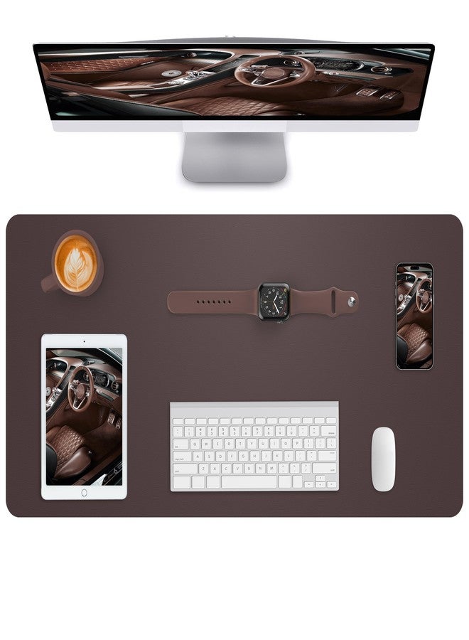 AFIING Leather Desk Pad Blotter,Mouse Pad,Office Desk Mat, Non-Slip PU Leather Desk mat,Large Desk mat,Waterproof Keyboard mat for Office/Home/Decor (Coffee,35" x 17") - Image 1