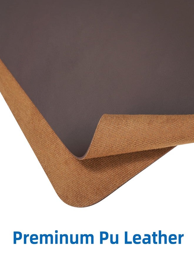 AFIING Leather Desk Pad Blotter,Mouse Pad,Office Desk Mat, Non-Slip PU Leather Desk mat,Large Desk mat,Waterproof Keyboard mat for Office/Home/Decor (Coffee,35" x 17") - Image 2