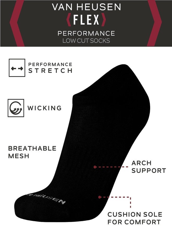 Van Heusen Mens Low Cut Socks - 6 Pack Moisture Wicking Cushioned Athletic No Show Socks for Men, Size 6-12.5, Coal Black - Image 3