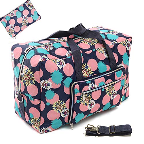 Lyf 22" Foldable Large Travel Duffel Duffle Bag Sports Gym Tote Bag For Women Overnight Carryon Weekend Bag Shoulder Bag Water Resistant (strawberry) - Image 1