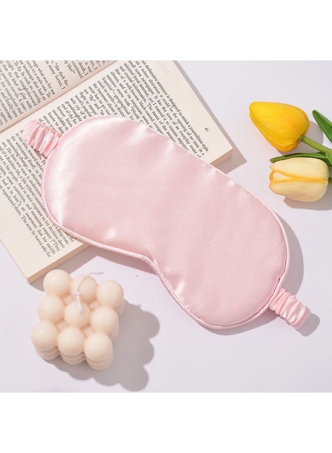 Generic Weiqin Double Sided Silk Sleeping Men's And Women's Blocking Eye Mask To Relieve Fatigue Eye Protection Adjustable Strap Silk Embroidery-Specifications:Light Pink Adjustable Model  - Image 1