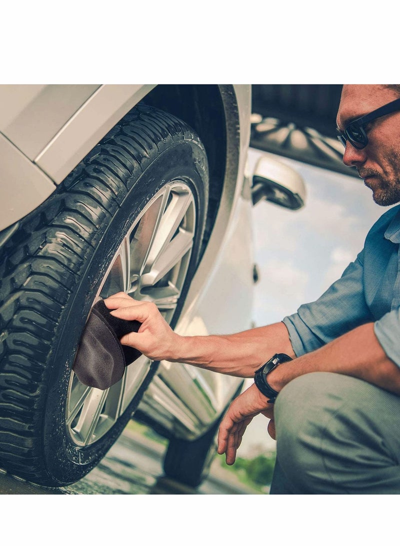 SYOSI 4 Pack Pro Tire Hex Grip Applicator Reusable Shine Dressing Pad Car Cleaning Supplies After Wash Cleaner for Vinyl Rubber Trim Accessories Wheel Rim - Image 3