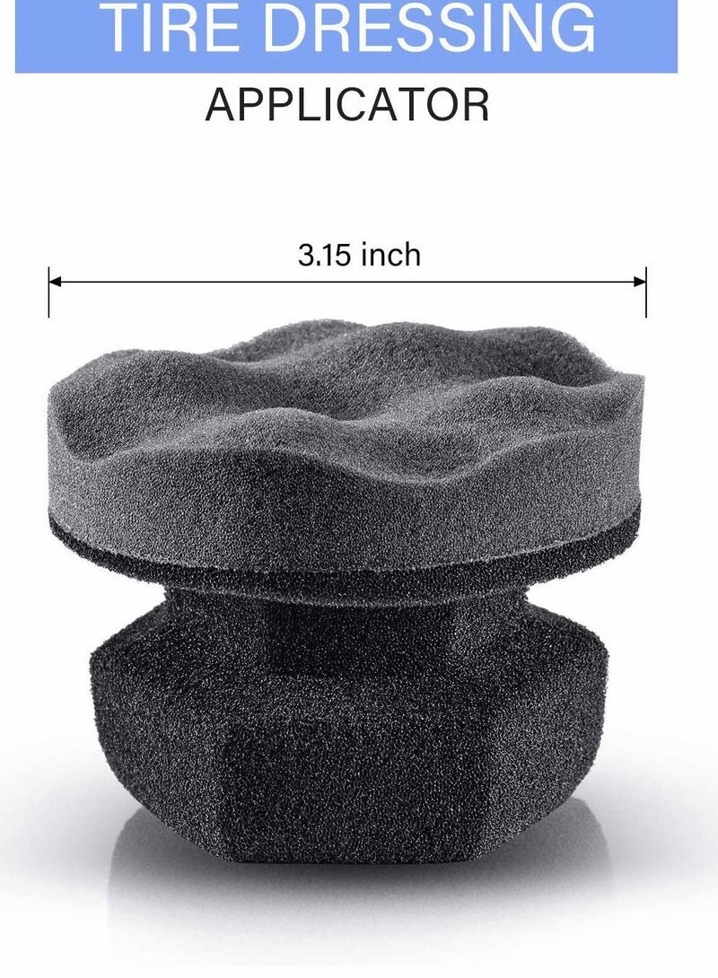 SYOSI 4 Pack Pro Tire Hex Grip Applicator Reusable Shine Dressing Pad Car Cleaning Supplies After Wash Cleaner for Vinyl Rubber Trim Accessories Wheel Rim - Image 2