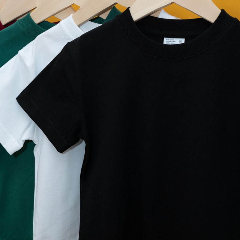 Diy Children'S Wear Short-Sleeved T-Shirt For Boys And Girls Style Mid-Large Children'S Summer Solid Color Top Children'S Half-Sleeved Summer - Image 3