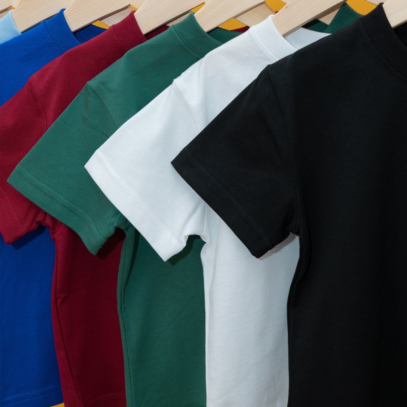 Diy Children'S Wear Short-Sleeved T-Shirt For Boys And Girls Style Mid-Large Children'S Summer Solid Color Top Children'S Half-Sleeved Summer - Image 4