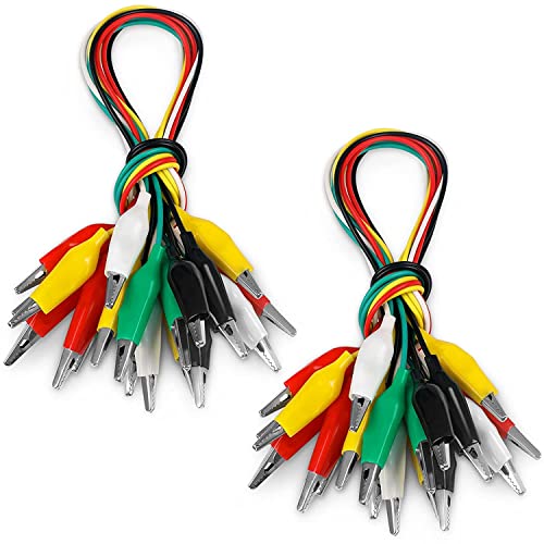 Romeda 20 PCS Alligator Clips Electrical, 5-Color 21.5inch Test Leads with Alligator Clips, Stamping Jumper Wires for Electrical Testing, Circuit Connection, Experiment - Image 1