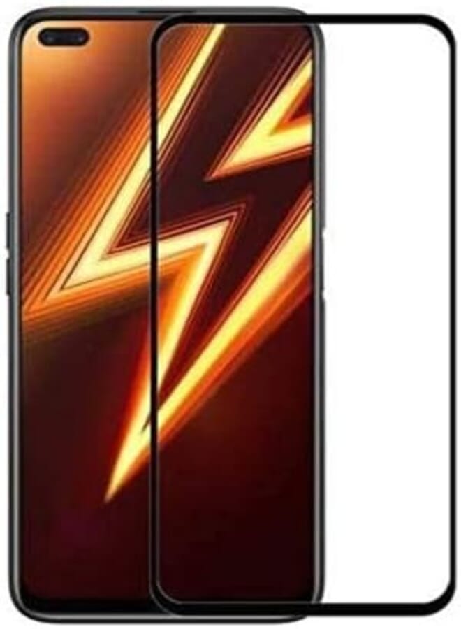 StraTG Oppo Realme 6 Glass Screen Protector - Crystal Clear Protection for Your Smartphone Display - Black Frame
