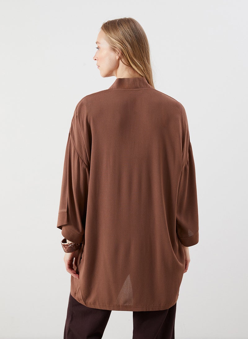 LC WAIKIKI Shawl Collar Textured Oversize Women's Kimono - Image 5