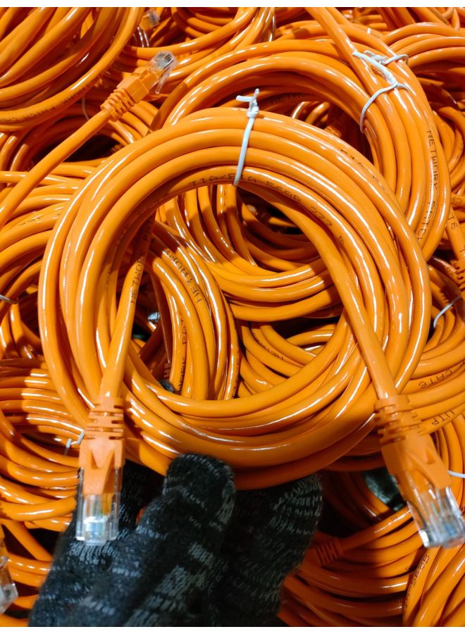Gigabit Network Cable 1 Meter Finished Network Cable Jumper Super Six Types Of Network Cable High-speed Network Router Computer Connection Line-Color:Orange-Line Length:50M  - Image 1