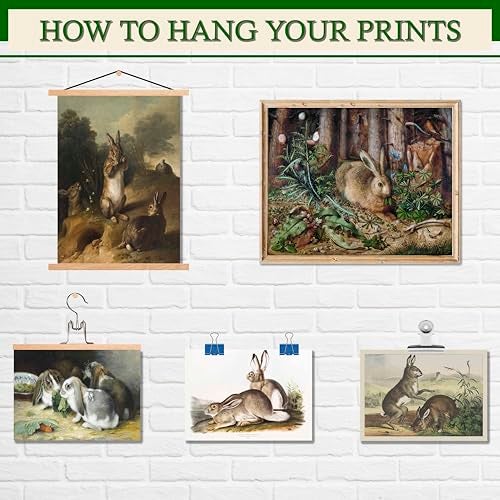 LANCHI95 12 PCS Bunny Easter Wall Art, Vintage Rabbit Art Print, Bunny Pictures Wall Decor, Rabbit Art, Decorative paintings for Easter (UNFRAMED) - Image 5