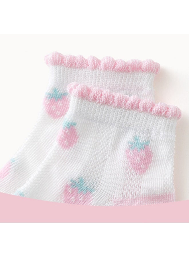 5 أزواج من الجوارب القطنية الشبكية المسامية للبنات الصغار,S