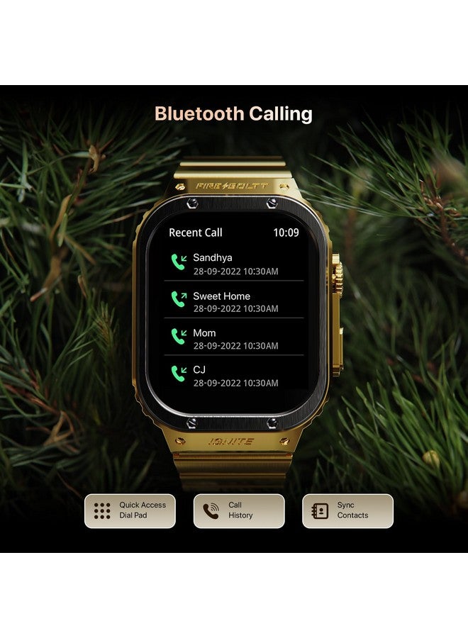 Fire-Boltt ساعة فاير بولت مافريك الذكية 51.308 مم (2.02 بوصة) شاشة IPS، مظهر فاخر من الفولاذ المقاوم للصدأ، دقة 320 × 385 بكسل، مكالمات بلوتوث، مساعد صوتي (أسود ذهبي) - Image 4