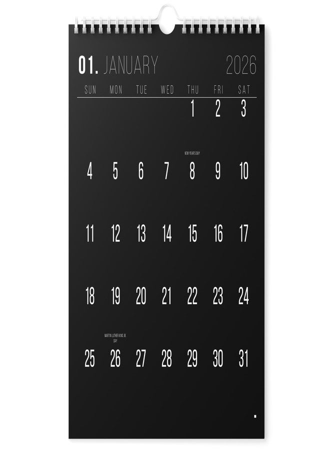 Karto Wall Calendar 2026 - Vertical 11x17 inch January 2026 to June 2027 - Boost Your Productivity and Easy Planning with the Aesthetic Monthly Calendar - All Black - Image 1