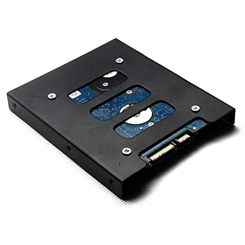 SAISN HDD SSD Mounting Bracket 2.5 to 3.5 Adapter Hard Drive Holder (Single Drive, 2 Pack + Blue SATA III Cables) - Image 5