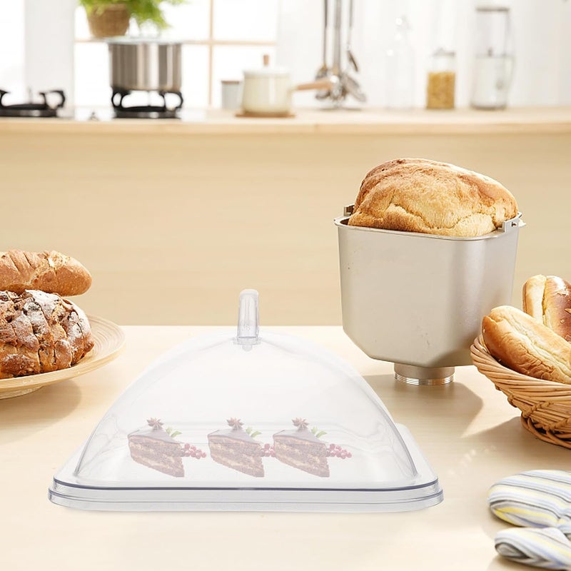 غطاء كيك أكريليكي مقاس 27×21 سم، قبة حماية للطعام مزودة بمقبض، يُستخدم لحماية الطعام على طاولة الطعام وعرض الحلويات. - Image 5