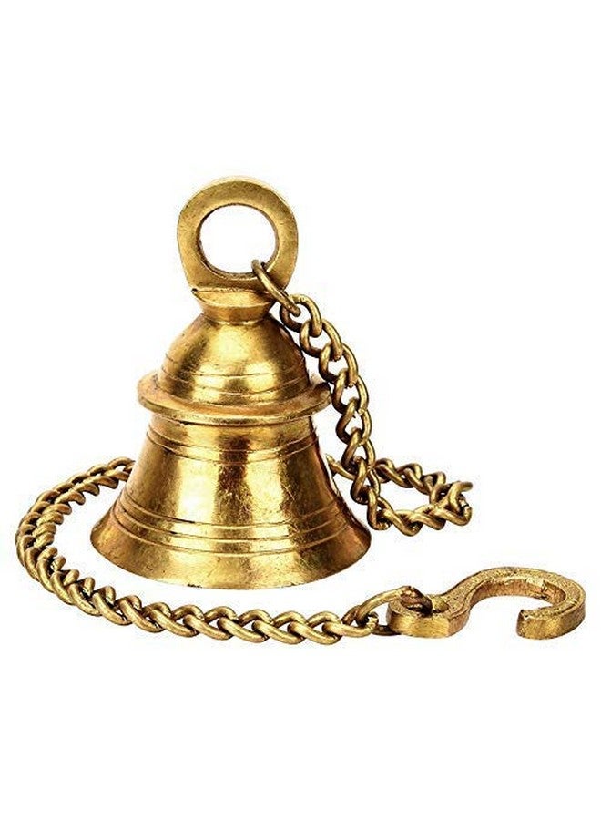 Skywalk Brass Hanging Bells with Chain for Home Mandir Temple Living Room Decoration Pooja Decorative Items Door Ding Dong Puja Bell