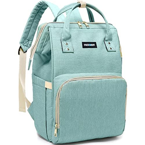 PACKNBUY Classic Diaper Bag for Mothers for Travel, Maternity Bag with Insulated Bottle Pockets, Water Resistant Baby Diaper Bag with Multiple Pockets for Newborn Baby Products (Green) - Image 1