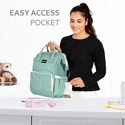 PACKNBUY Classic Diaper Bag for Mothers for Travel, Maternity Bag with Insulated Bottle Pockets, Water Resistant Baby Diaper Bag with Multiple Pockets for Newborn Baby Products (Green) - Image 5