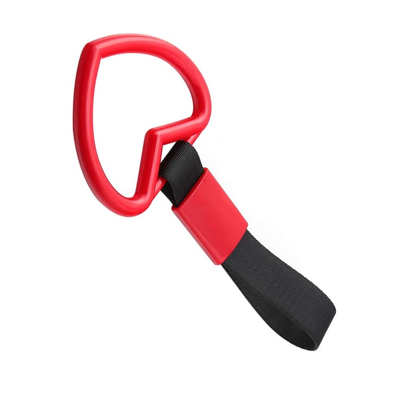 DSkoiph 1 PC Heart JDM Tsurikawa Hang Ring Subway Train Bus Handle Hand Strap Drift for Car (Heart: Red/Black) - Image 1