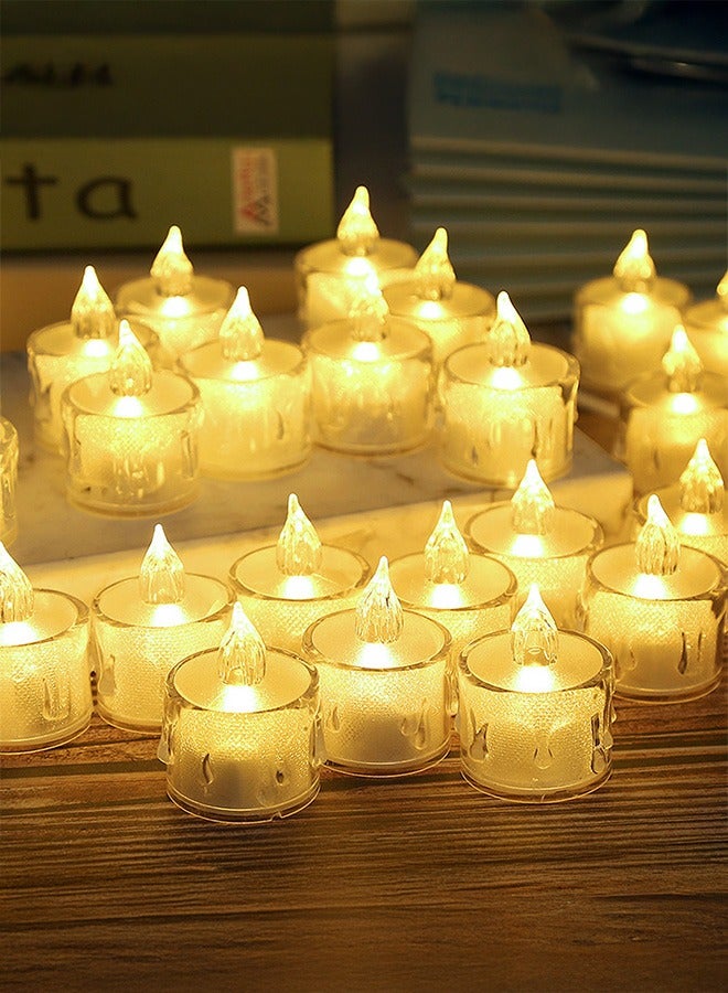 Tersely 24-Pack Gold Flameless LED Tea Lights Realistic Battery Operated Votive Candles for Diwali, Weddings, & Festivals Ideal for Table Decorations and Celebrations - Warm White - Image 1