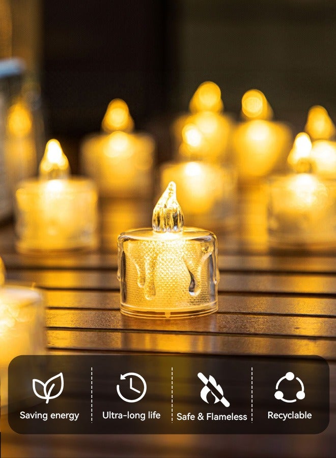 Tersely 24-Pack Gold Flameless LED Tea Lights Realistic Battery Operated Votive Candles for Diwali, Weddings, & Festivals Ideal for Table Decorations and Celebrations - Warm White - Image 4