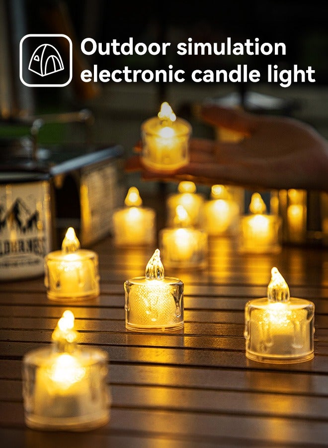 Tersely 24-Pack Gold Flameless LED Tea Lights Realistic Battery Operated Votive Candles for Diwali, Weddings, & Festivals Ideal for Table Decorations and Celebrations - Warm White - Image 5