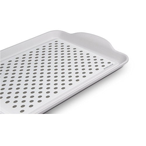 Freelance Anti Slip Serving Tray - 40.2 x 27 cm - White - Non-Slip Rubber Surface, Break-Resistant - Versatile Anti Skid PP Plastic Kitchen & Dining/Coffee Table Trays for Breakfast/Food/Tea - Image 3