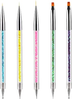 5-Piece Double Ended Manicure Nail Art Dotting Pen Liner Brush