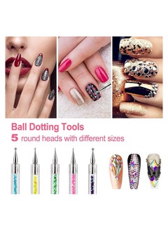 ORiTi 5-Piece Double Ended Manicure Nail Art Dotting Pen Liner Brush  - Image 2