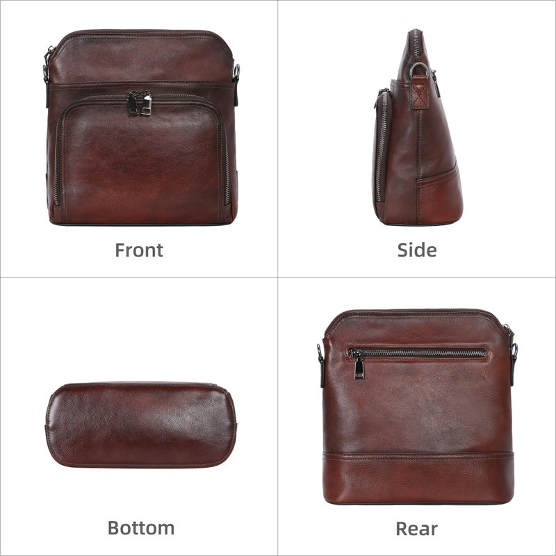 Iswee Leather Crossbody Bags Shoulder Bag for Women Purses and Handbags Genuine Leather Purses for Women Hobo Pocketbooks (Coffee) - Image 5