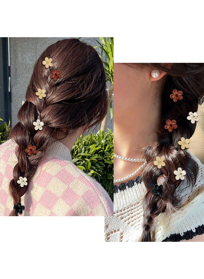 ANBALA 20 Pcs Mini Hair Clips For Women Flower Claw Clips For Girls Cute Clips For Thin Thick Curly Hair Black Brown Clear Hair Clips - Image 5